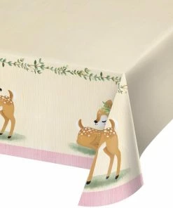 Creative Converting Kids Birthday Party Themes Deer Little One Paper Tablecover All Over Print, 54" X 102" (1/Pkg)