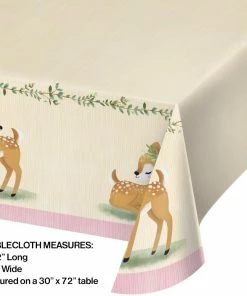 Creative Converting Kids Birthday Party Themes Deer Little One Paper Tablecover All Over Print, 54" X 102" (1/Pkg)