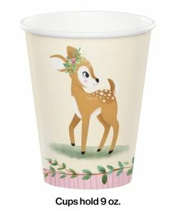 Creative Converting Deer Little One Hot/Cold Cup 9Oz. (8/Pkg) Kids Birthday Party Themes