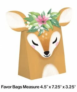 Creative Converting Deer Little One Paper Treat Bag With Attachments (8/Pkg) Kids Birthday Party Themes