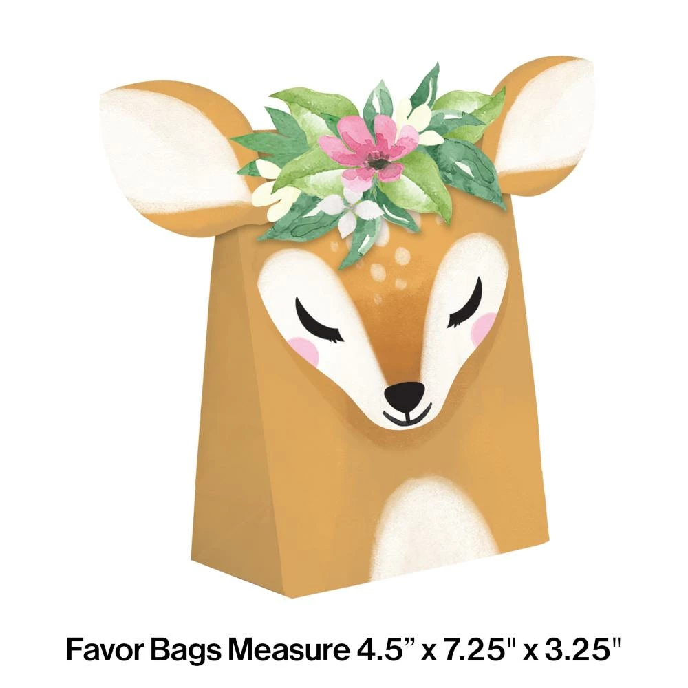 Creative Converting Deer Little One Paper Treat Bag With Attachments (8/Pkg) Kids Birthday Party Themes