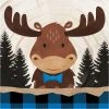 Creative Converting Moose Blue Buffalo Plaid Luncheon Napkin (16/Pkg) Themed Tableware