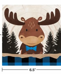 Creative Converting Moose Blue Buffalo Plaid Luncheon Napkin (16/Pkg) Themed Tableware