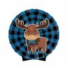 Creative Converting Moose Blue Buffalo Plaid Centerpiece Paper Fan W/ Cutout (1/Pkg)