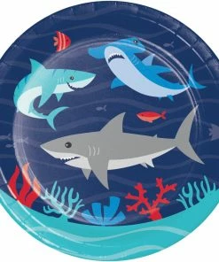 Creative Converting Shark Party Dessert Plate (8/Pkg)
