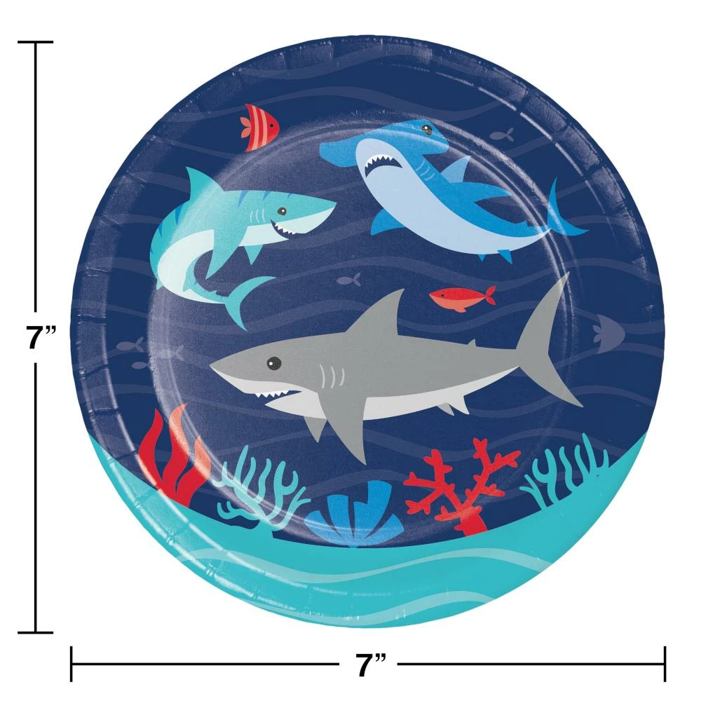 Creative Converting Shark Party Dessert Plate (8/Pkg)