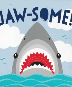 Creative Converting Kids Birthday Party Themes Shark Party Luncheon Napkin (16/Pkg)