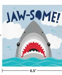 Creative Converting Kids Birthday Party Themes Shark Party Luncheon Napkin (16/Pkg)