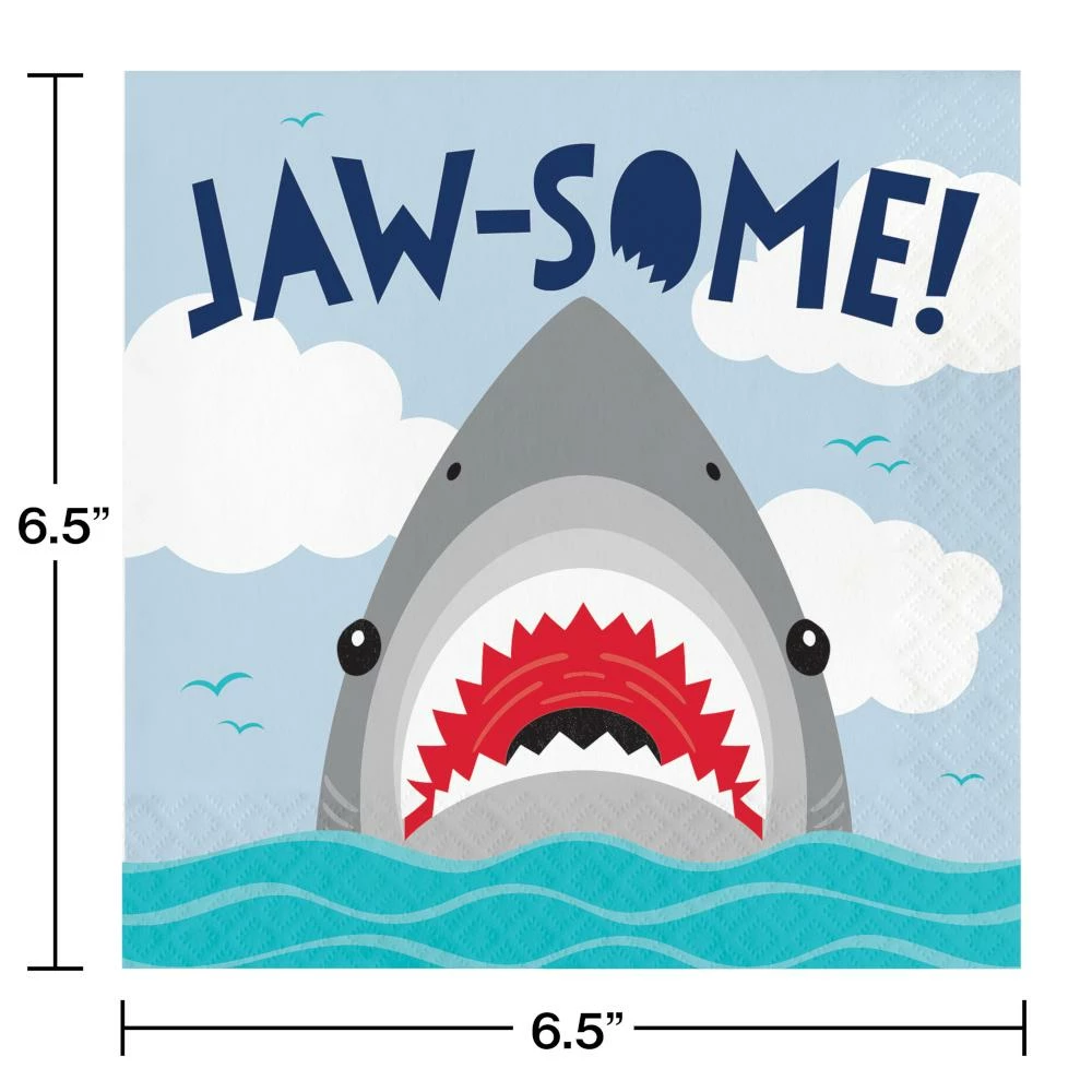 Creative Converting Kids Birthday Party Themes Shark Party Luncheon Napkin (16/Pkg)