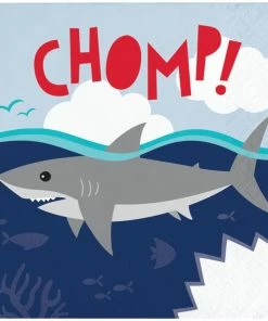 Creative Converting Shark Party Beverage Napkin (16/Pkg) Kids Birthday Party Themes