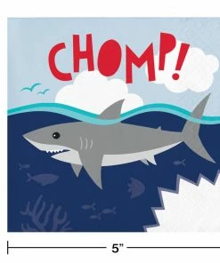 Creative Converting Shark Party Beverage Napkin (16/Pkg) Kids Birthday Party Themes