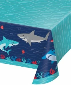 Creative Converting Kids Birthday Party Themes Shark Party Paper Tablecover All Over Print, 54