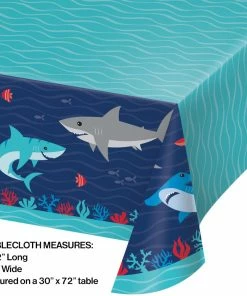 Creative Converting Kids Birthday Party Themes Shark Party Paper Tablecover All Over Print, 54