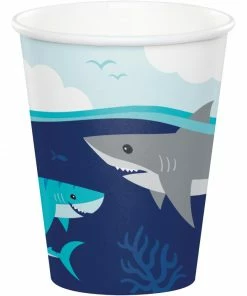 Creative Converting Kids Birthday Party Themes Shark Party Hot/Cold Cup 9Oz. (8/Pkg)