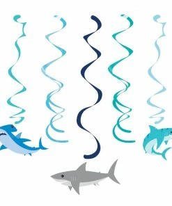 Creative Converting Kids Birthday Party Themes Shark Party Dizzy Danglers Assorted (5/Pkg)