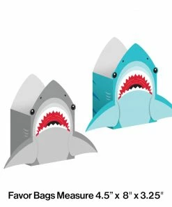Creative Converting Shark Party Paper Treat Bag With Attachments (8/Pkg) Kids Birthday Party Themes