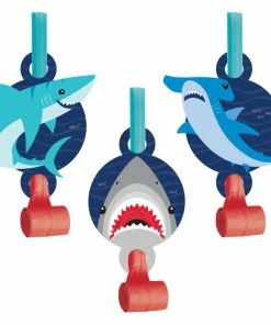 Creative Converting Shark Party Blowouts W/ Med (8/Pkg) Kids Birthday Party Themes