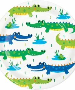 Creative Converting Kids Birthday Party Themes Alligator Birthday Party Dessert Plates, 8 Ct