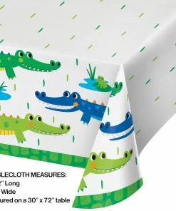 Creative Converting Kids Birthday Party Themes Alligator Party Paper Tablecover All Over Print, 54" X 102" (1/Pkg)
