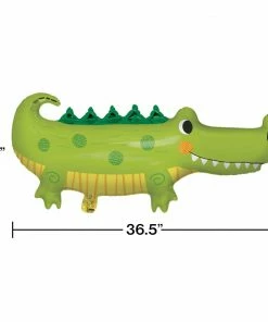 Creative Converting Alligator Party Metallic Balloon Alligator Shaped (1/Pkg) Kids Birthday Party Themes