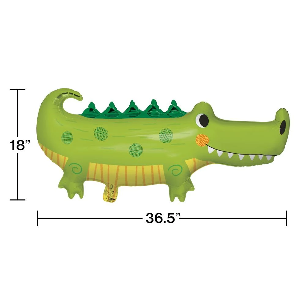 Creative Converting Alligator Party Metallic Balloon Alligator Shaped (1/Pkg) Kids Birthday Party Themes
