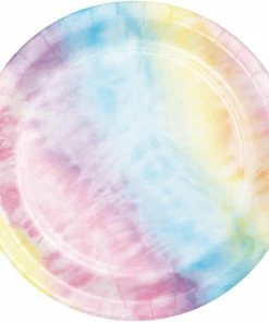 Creative Converting Kids Birthday Party Themes Tie Dye Party Dessert Plate (8/Pkg)