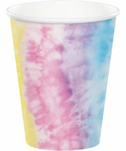 Creative Converting Kids Birthday Party Themes Tie Dye Party Hot/Cold Cup 9Oz. (8/Pkg)