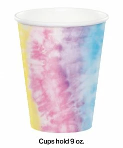 Creative Converting Kids Birthday Party Themes Tie Dye Party Hot/Cold Cup 9Oz. (8/Pkg)
