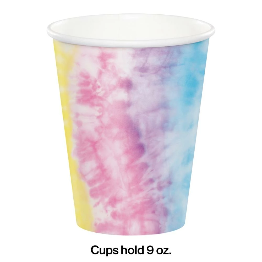 Creative Converting Kids Birthday Party Themes Tie Dye Party Hot/Cold Cup 9Oz. (8/Pkg)
