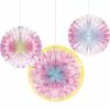 Creative Converting Kids Birthday Party Themes Tie Dye Party Paper Fans, 16", 12", 10" (3/Pkg)