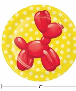 Creative Converting Party Balloon Animals Dessert Plate, Assorted (8/Pkg)