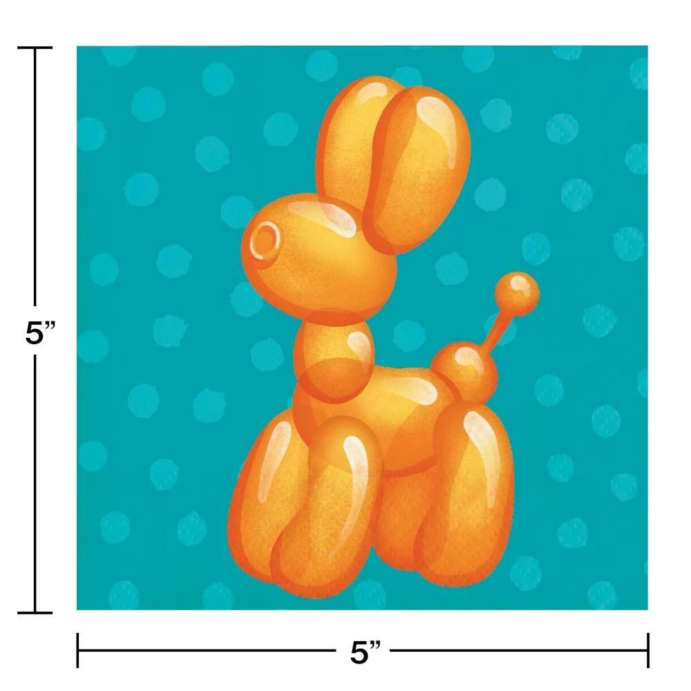 Creative Converting Kids Birthday Party Themes Party Balloon Animals Beverage Napkin (16/Pkg)
