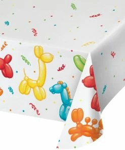 Creative Converting Party Balloon Animals Paper Tablecover All Over Print, 54