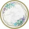 Creative Converting Themed Tableware Geometric Succulents Banquet Plate (8/Pkg)