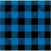 Creative Converting Themed Tableware Blue Black Buffalo Plaid Beverage Napkin (16/Pkg)