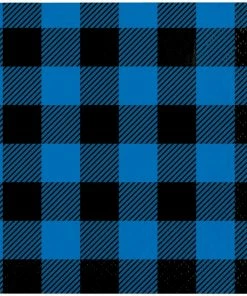 Creative Converting Themed Tableware Blue Black Buffalo Plaid Beverage Napkin (16/Pkg)