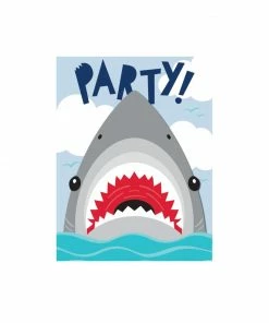 Creative Converting Shark Party Invitation Gatefold (8/Pkg) Kids Birthday Party Themes