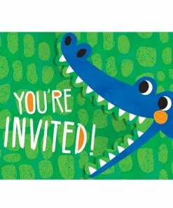 Creative Converting Alligator Party Invitation Gatefold (8/Pkg) Kids Birthday Party Themes