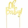 Creative Converting Baby Showers Oh Baby Gold Cake Topper (1/Pkg)
