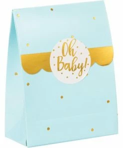 Creative Converting Blue And Gold Oh Baby Favor Bags With Stickers, 8 Ct