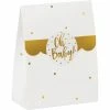 Creative Converting Baby Showers White And Gold Oh Baby Favor Bags With Stickers, 8 Ct