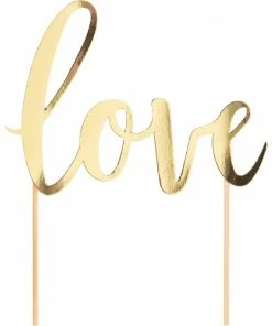 Creative Converting Gold Foil Love Cake Topper (1/Pkg) Bridal And Wedding