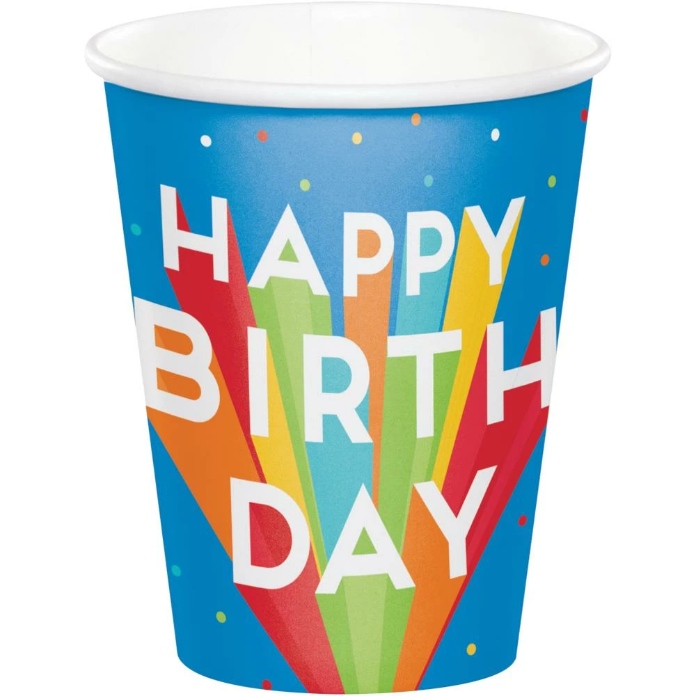 Creative Converting Adult Birthday Party Themes Big Birthday Bash Hot/Cold Cup, 8 Oz. (8/Pkg)
