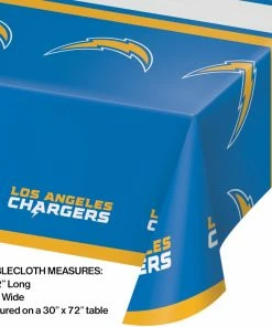 Creative Converting NFL And Football Party Supplies Los Angeles Chargers Plastic Tablecover, 54" X 102" 1ct