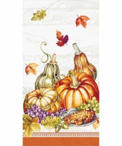 Creative Converting Thanksgiving Party Decorations Plentiful Cornucopia Guest Towel, 16 Ct