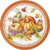 Creative Converting Thanksgiving Party Decorations Plentiful Cornucopia Dessert Plate, 8 Ct