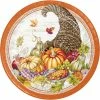 Creative Converting Thanksgiving Party Decorations Plentiful Cornucopia Dinner Plate, 8 Ct