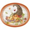 Creative Converting Thanksgiving Party Decorations Plentiful Cornucopia Oval Platter, 8 Ct