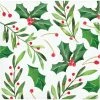 Creative Converting Traditional Holly Beverage Napkin, 16 Ct