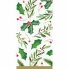 Creative Converting Christmas Party Supplies Traditional Holly Guest Towel, 16 Ct